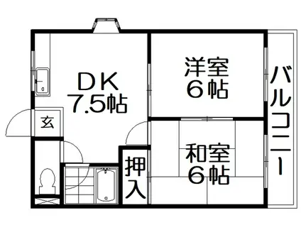 サンコーポマンション(2DK/4階)の間取り写真