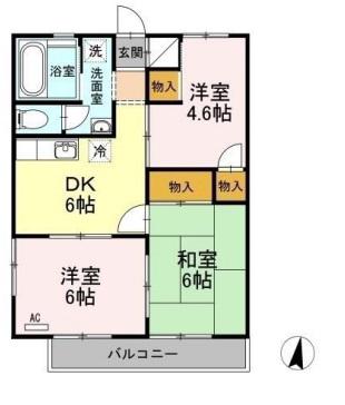 ドメステックカーサ(3DK/2階)の間取り写真