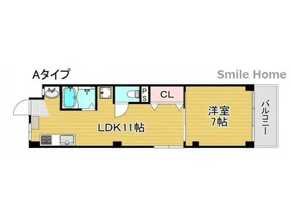 坂本マンション(1LDK/4階)の間取り写真