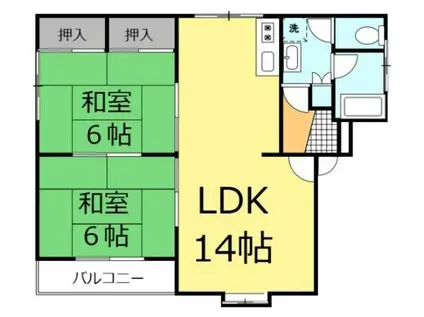 シャトー・チロル(2LDK/3階)の間取り写真