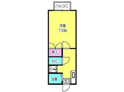 ティアラハウス(1K/2階)の間取り写真