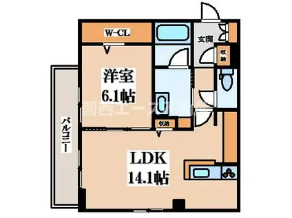 シャーメゾンポルタフォルトゥーナ(1LDK/3階)の間取り写真