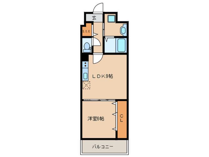 レガリア吉塚(1LDK/4階)の間取り写真
