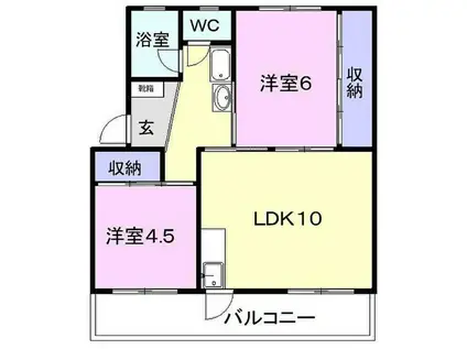 メゾン大石(2LDK/3階)の間取り写真