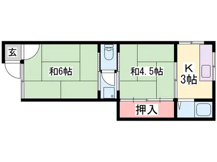 中塚マンション(2K/2階)の間取り写真