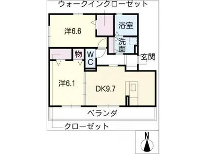サウス・シャトーIII(2DK/3階)の間取り写真