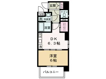CAVANA梅田北(1LDK/11階)の間取り写真