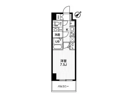 NSTAGE西所沢(1K/5階)の間取り写真