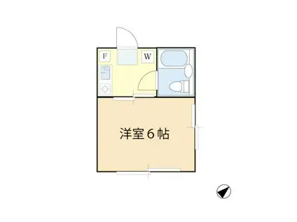 TOSHIハウス岡本(1K/1階)の間取り写真