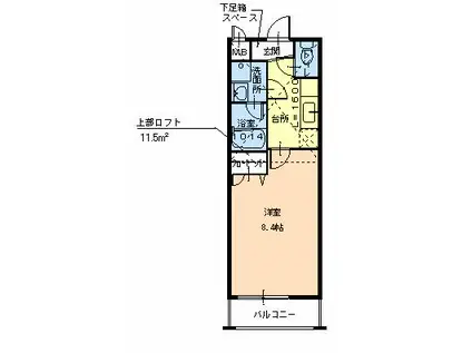 フィオーレ東上野芝(1K/2階)の間取り写真