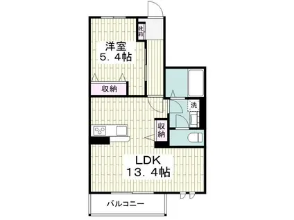 横浜市瀬谷区二ツ橋町B棟計画(1LDK/2階)の間取り写真