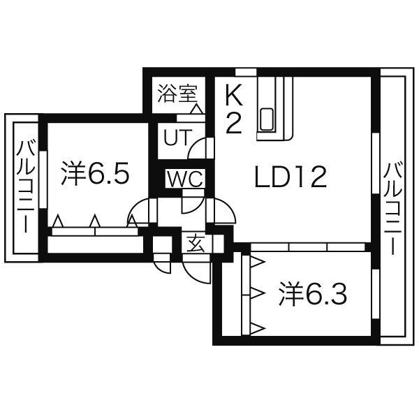 ヴィラージュ811(2LDK/3階)の間取り写真