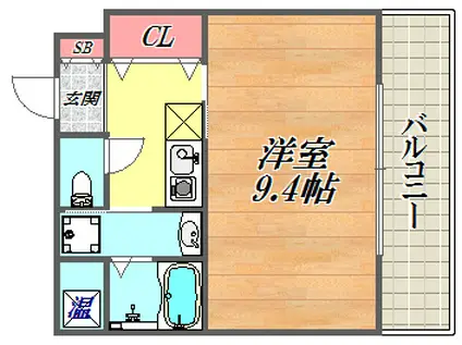 ラ・コピエ南塚口(1K/4階)の間取り写真