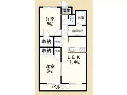 インプレッシブ(2LDK/2階)の間取り写真