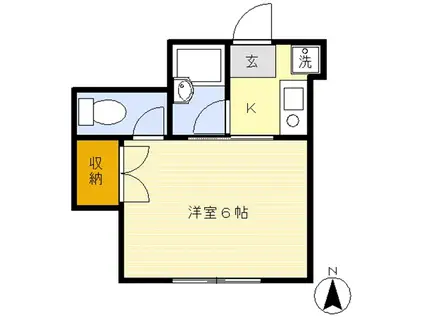 メゾンドウルス(1K/2階)の間取り写真