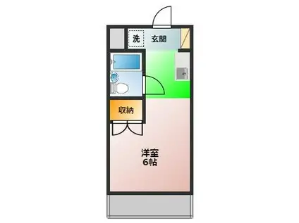 キャンパスシティー弥生(ワンルーム/1階)の間取り写真