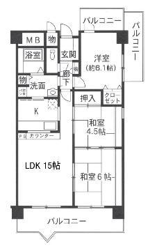アイレックスプラザ(3LDK/5階)の間取り写真