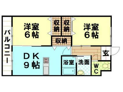 フォレストファーム(2DK/3階)の間取り写真