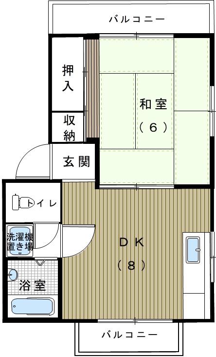 淑徳第2ハイツ(1DK/3階)の間取り写真