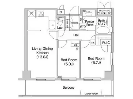 コンフォリア田町(2LDK/3階)の間取り写真