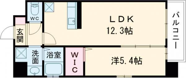 MUU.黒崎(1LDK/3階)の間取り写真