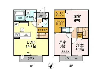 パークスクエア城南 弐番館(3LDK/1階)の間取り写真