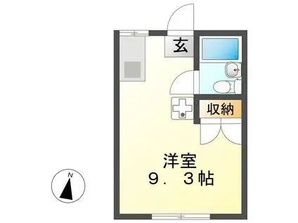 オータム福岡(ワンルーム/1階)の間取り写真