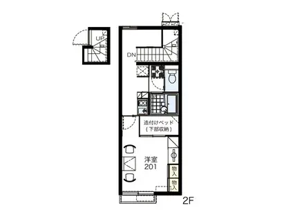 レオパレスアロハC(1K/2階)の間取り写真