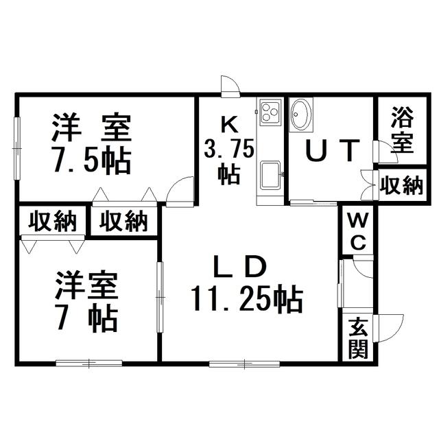 アルバレートVIII(2LDK/2階)の間取り写真