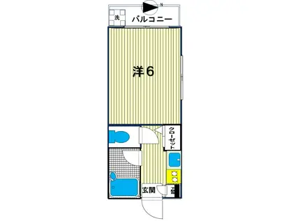 榎本ビル(1K/3階)の間取り写真