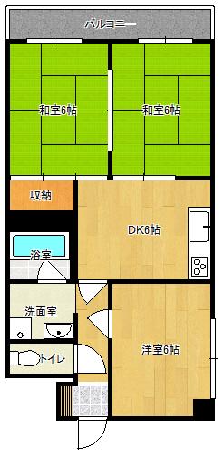 新中広ビル(3DK/7階)の間取り写真