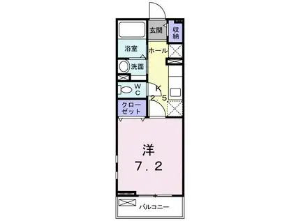 ピアニー関戸 II(1K/2階)の間取り写真