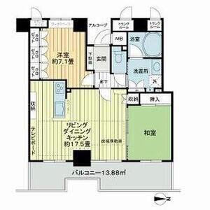 岐阜シティタワー43(2LDK/30階)の間取り写真