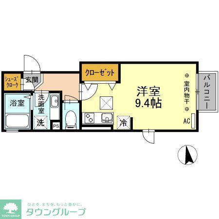 ラ・セーヌ(ワンルーム/1階)の間取り写真