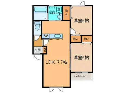 FITLIFE(2LDK/2階)の間取り写真