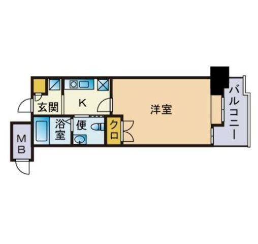 サヴォイバンヤンツリー(1K/8階)の間取り写真
