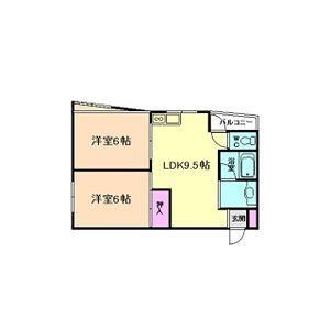 リバティーガーデン(2LDK/3階)の間取り写真