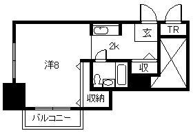 メゾンドノール(1K/4階)の間取り写真
