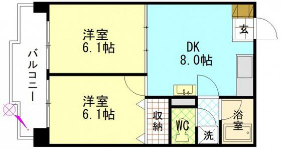 第2柴田ビル(2DK/2階)の間取り写真