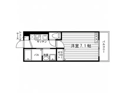 エスポワール花園(1K/1階)の間取り写真