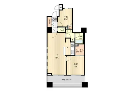 HF銀座レジデンスイースト(2LDK/4階)の間取り写真