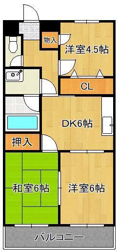 小川ハイツ(3DK/2階)の間取り写真