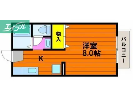 プレミール97(1K/2階)の間取り写真