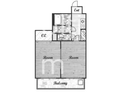 グランデール桂川(2K/2階)の間取り写真