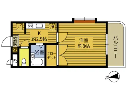 エスポアールゆきII(1K/3階)の間取り写真