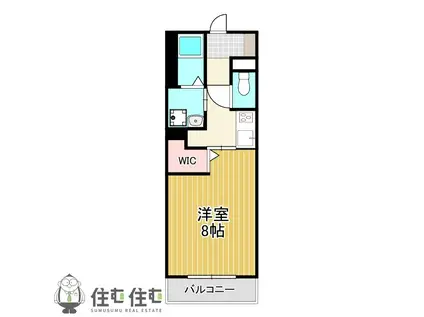 スカイパラスIII(1K/1階)の間取り写真