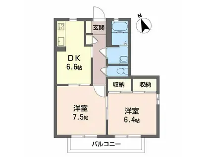 フォレストハイツ(2DK/1階)の間取り写真