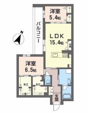ハムステッドアレー(2LDK/2階)の間取り写真