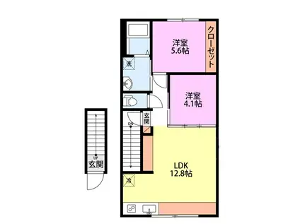 ＪＲ白新線 西新発田駅 徒歩36分 2階建 新築(2LDK/2階)の間取り写真