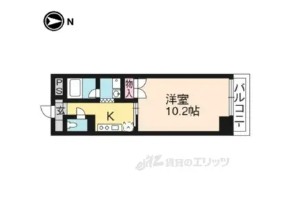 エリーフラッツ京町(1K/8階)の間取り写真